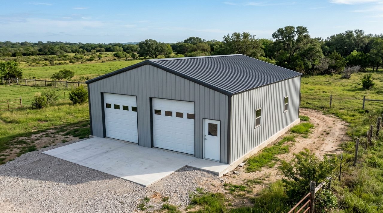 30' x 40' x 12' Metal Building & Monolithic Concrete Slab Package (1,200 Sq Ft)