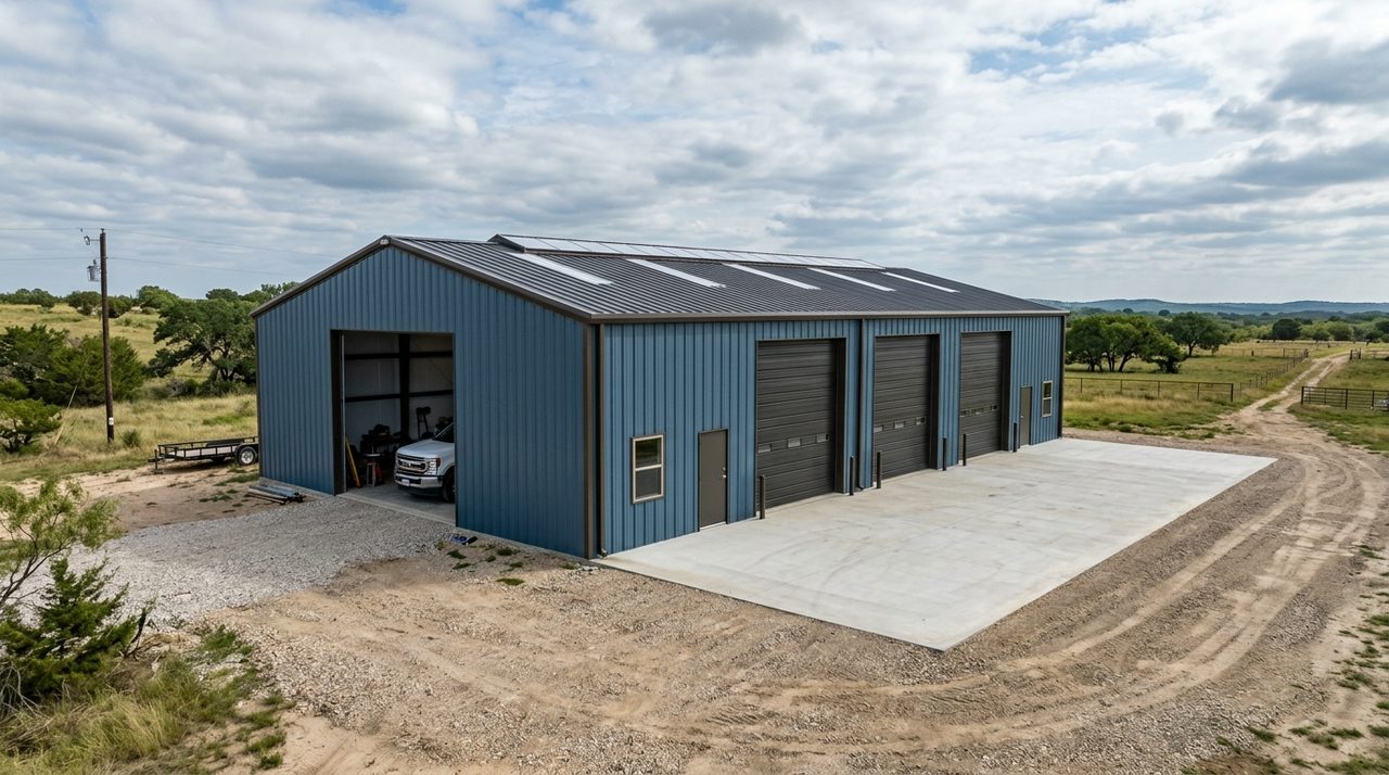 50' x 80' x 16' Clear-Span Red-Iron Shop, Ag Barn & 4,000 PSI Foundation Package (4,000 Sq Ft)